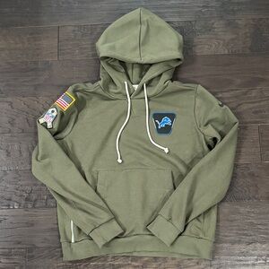 Nike NFL Salute to Service Detroit Lions Hoodie Youth Medium Olive Green
